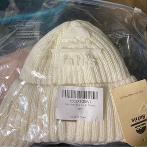 Hatiis White Knitted Baby Beanie OS